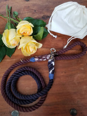 Burgundy x Purple | Cotton Rope Leash - Wag Swag Brand Inc