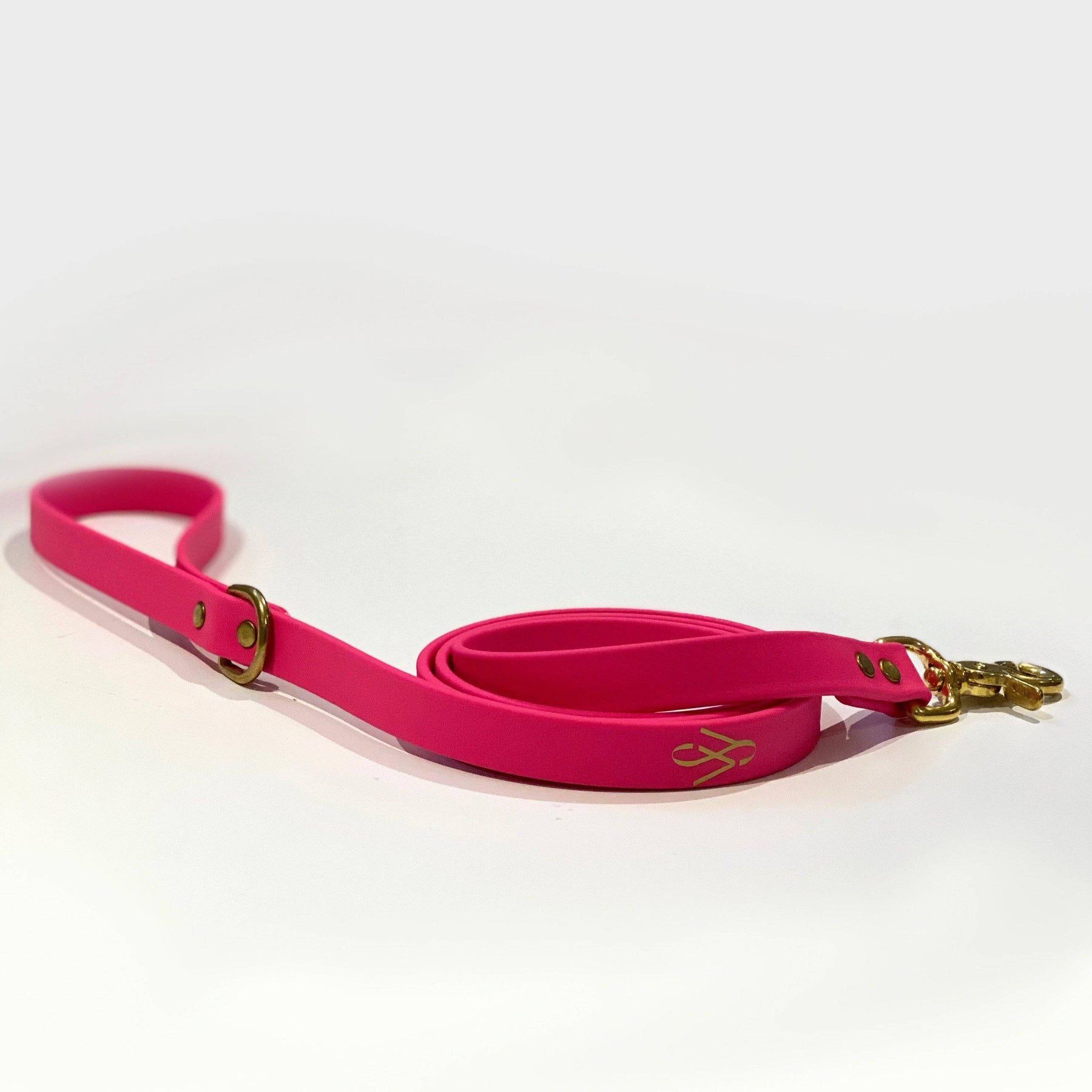 Pink leather hot sale dog lead