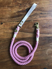 Light purple | Leather and Rope Leash - Wag Swag Brand Inc