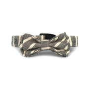 Wag Swag Brand | Bow Tie Dog Collar | Grey Stripes