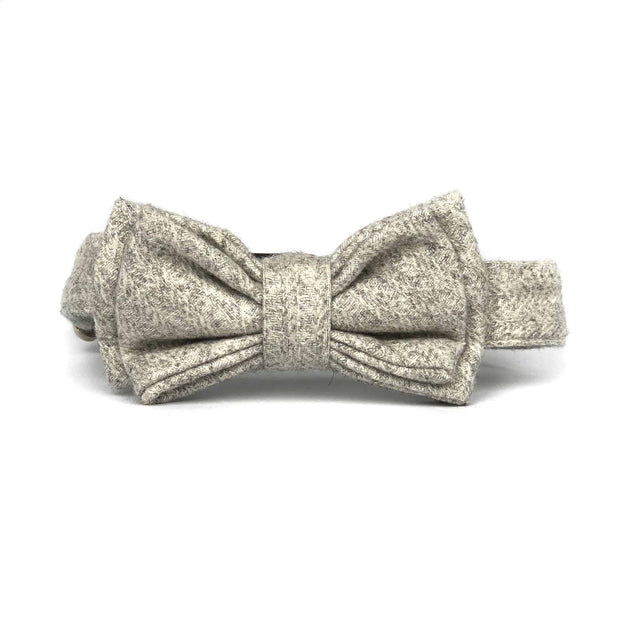 Wag Swag Brand | Bow Tie Dog Collar | Grey Wool