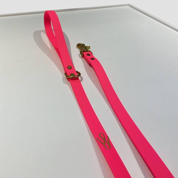 leather leash neon pink