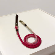 Pink Ombre | Leather and Rope Leash - Wag Swag Brand Inc