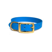 Wag Swag Brand | Vegan Leather Dog Collar | Waterproof | Brass Hardware | sky blue | Made in Canada Toronto